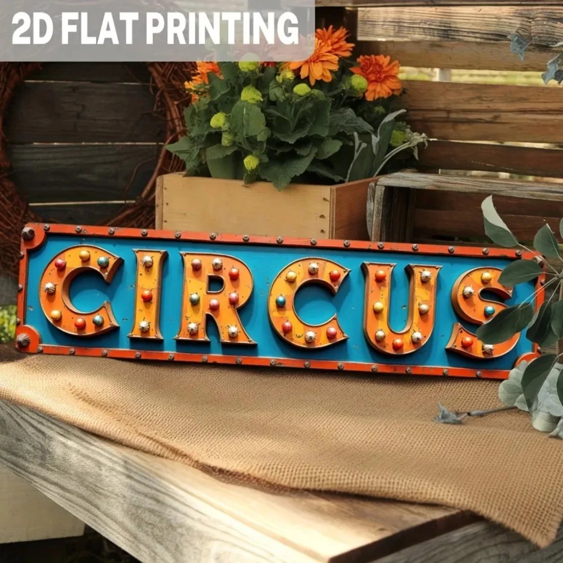 Retro Gaming Design - 2D Flat 1pc Vintage Circus Metal