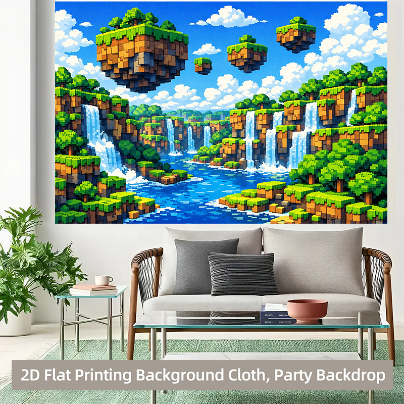 2D Flat, 1pc Pixel Waterfall & - đánh giá và giá Retro Gaming Banner