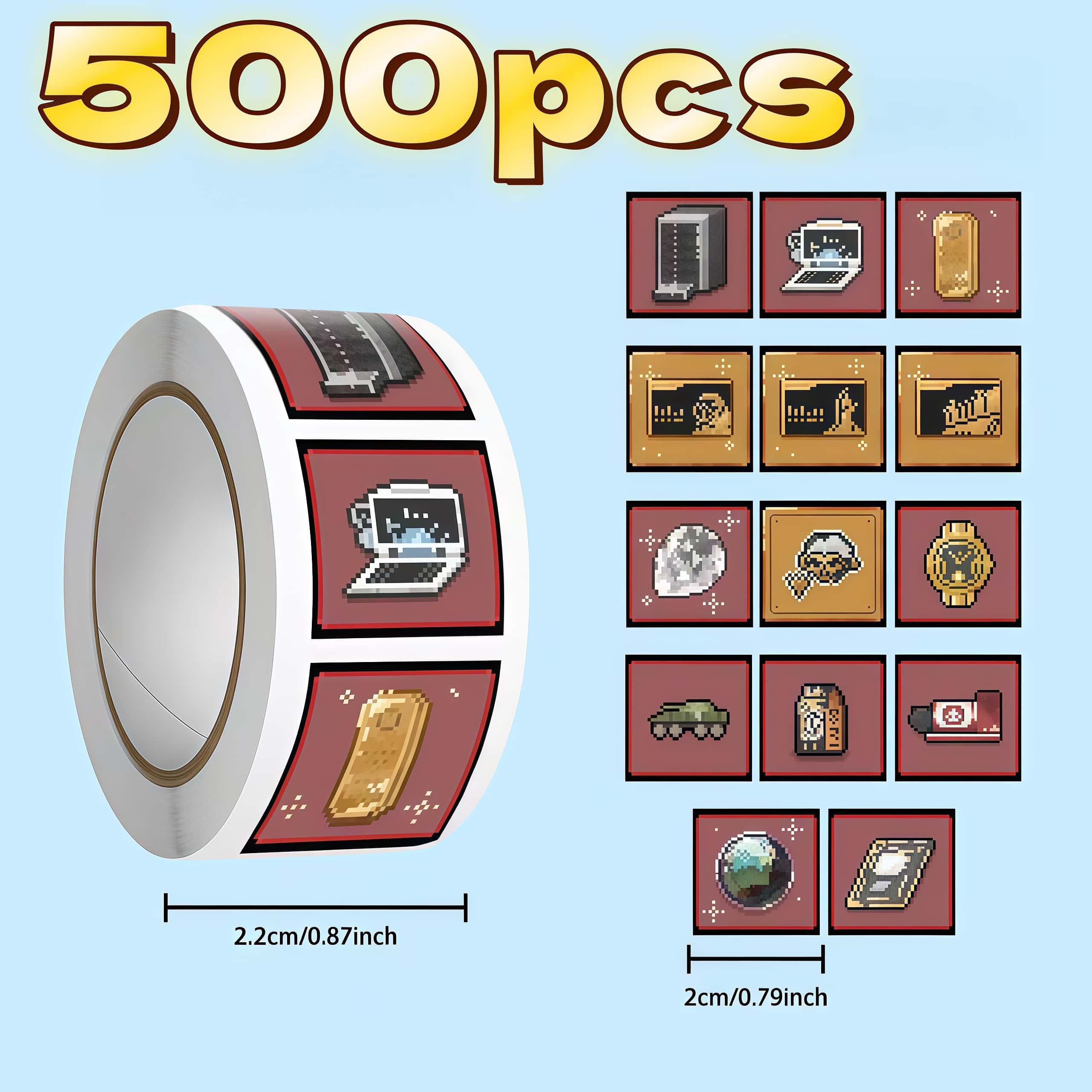500Pcs Delta Game Pixel Sticke - đánh giá và giá Retro Gaming Laptop