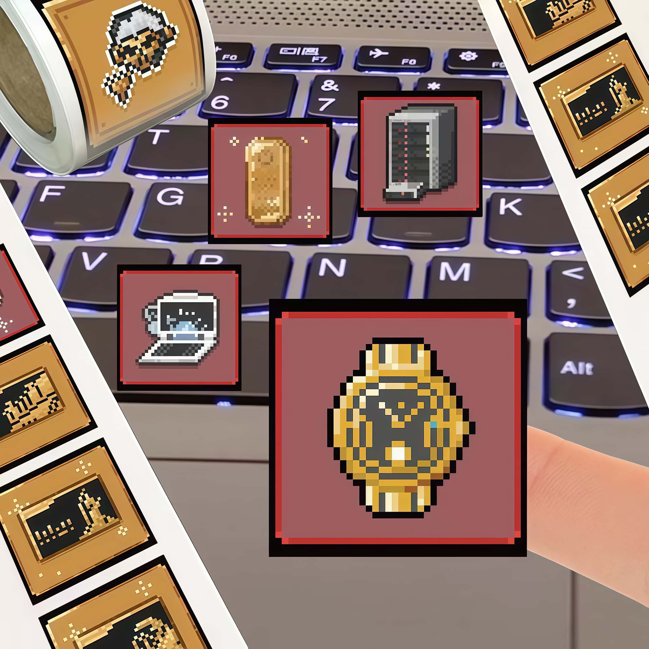 500Pcs Delta Game Pixel Sticke - đánh giá và giá Retro Gaming Laptop