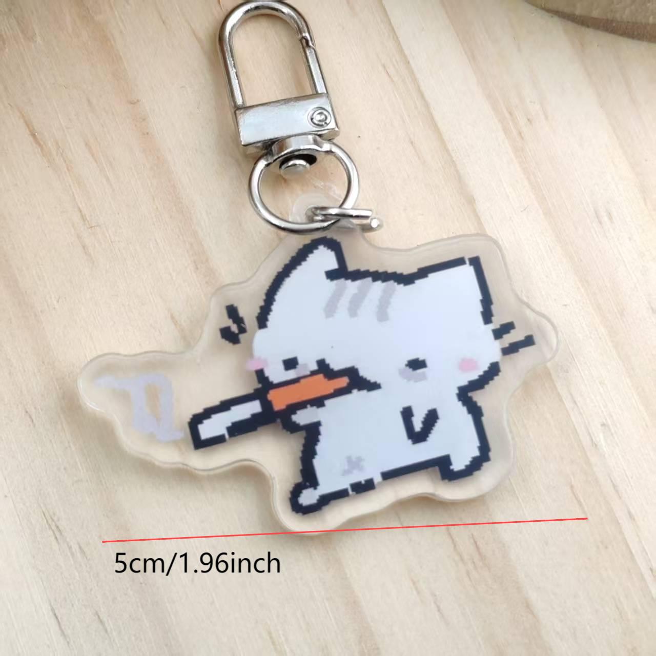 2d Flat Pixel Cat Keychain - G - đánh giá và giá Retro Gaming Design