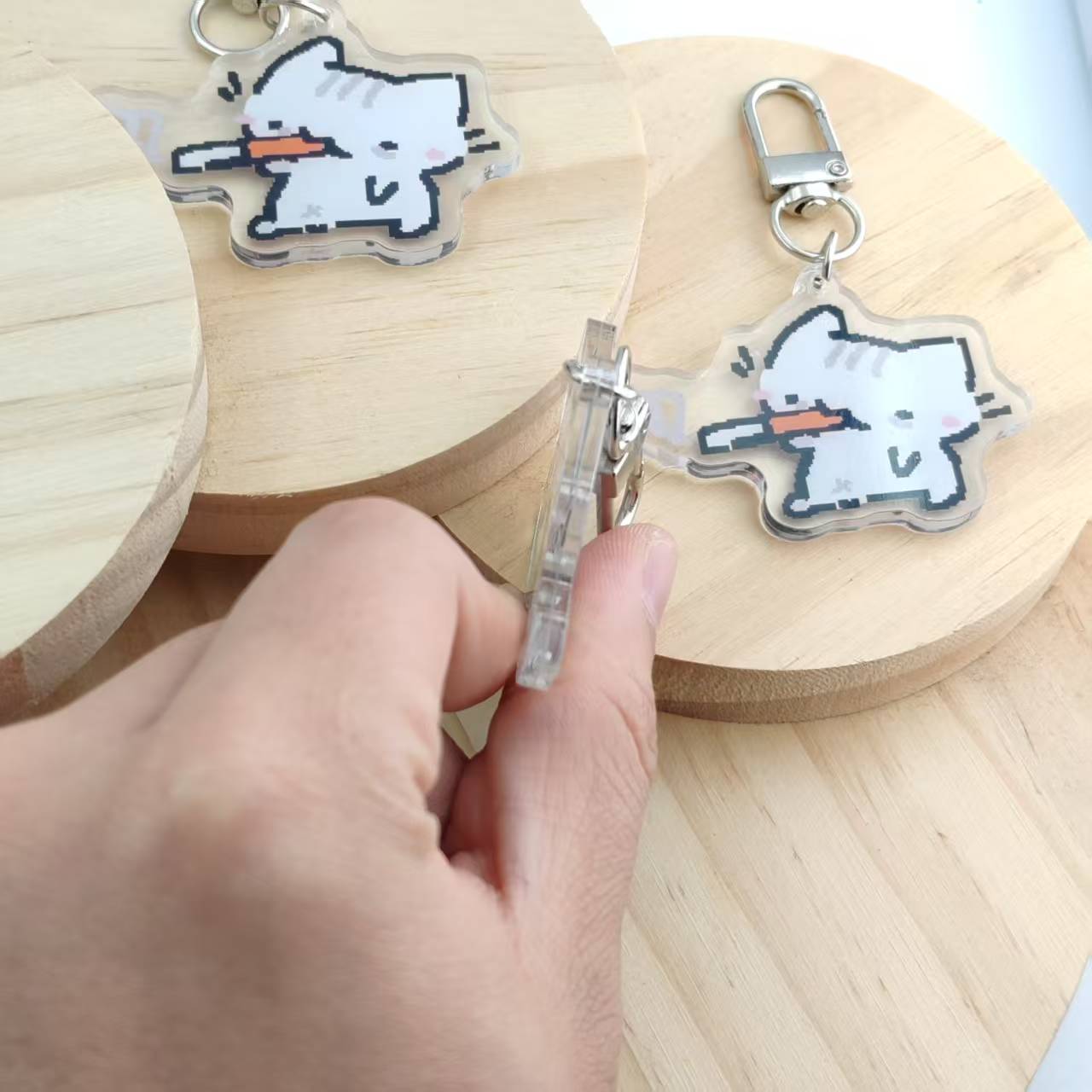 2d Flat Pixel Cat Keychain - G - đánh giá và giá Retro Gaming Design