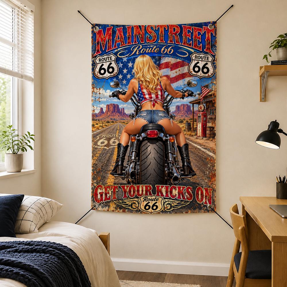Retro Travel R-Route 66 Vintag - đánh giá và giá Retro Gaming Banner
