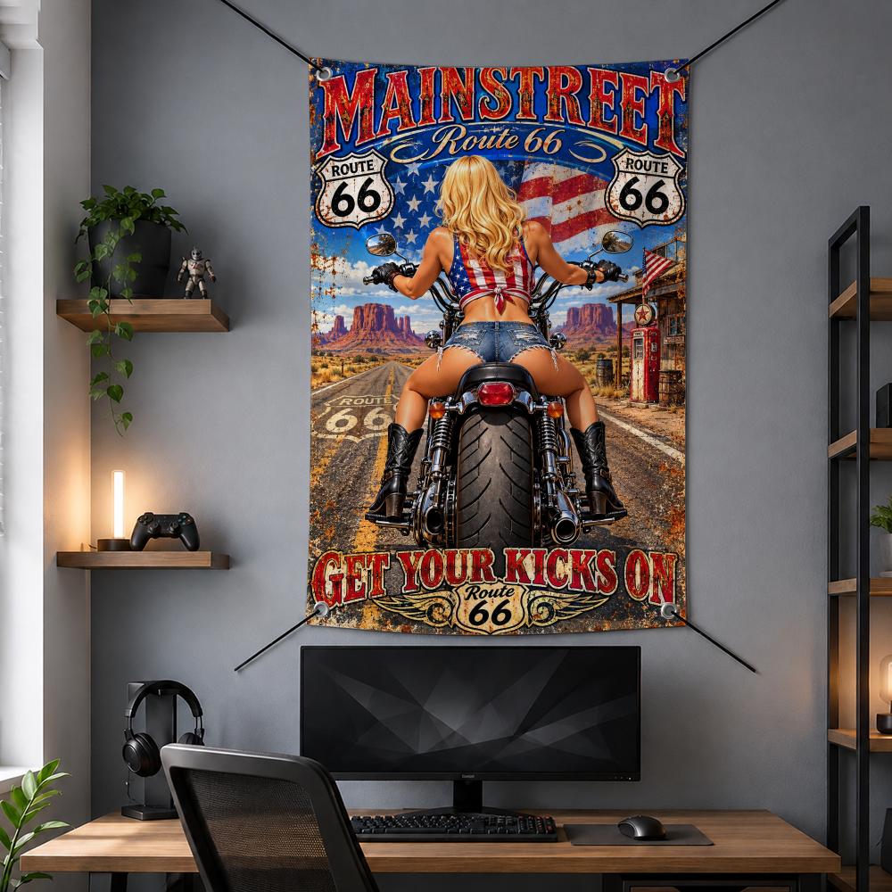 Retro Travel R-Route 66 Vintag - đánh giá và giá Retro Gaming Banner